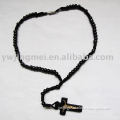 Black Corded Wood Corrugated Beads Rosary prayer rosary